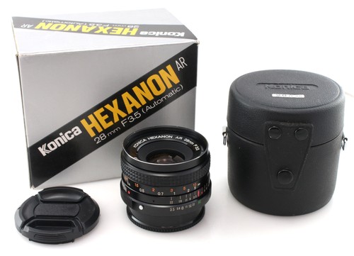 Boxed konica hexanon - hexanon, 28mm
